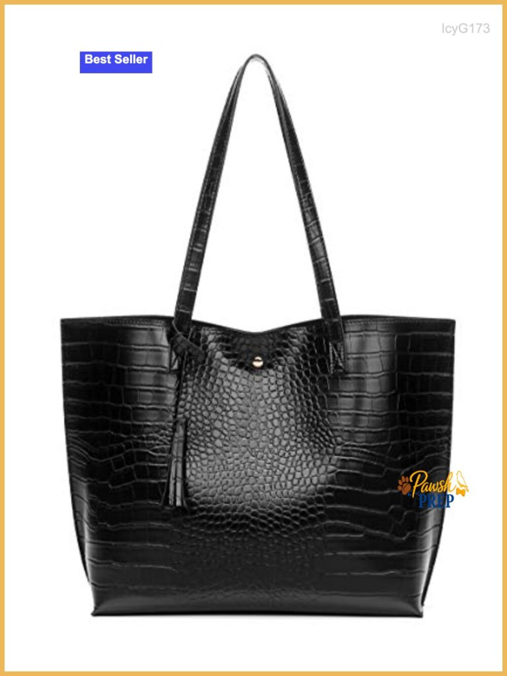 Faux Leather Tote Shoulder Bag with Tassel, Big Capacity Handbag